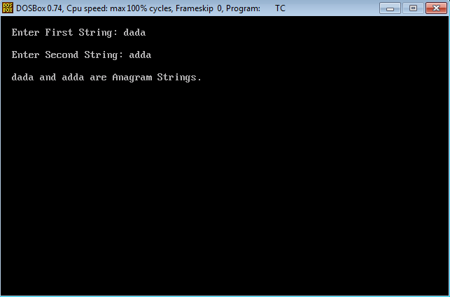 C Program to check whether two Strings are Anagram or not