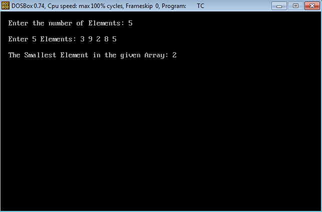C Program to Find Smallest Element in an Array