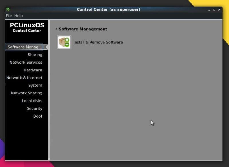 PCLinuxOS control center