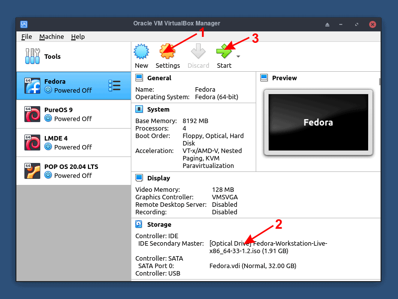 3 Fedora Vm Settings2