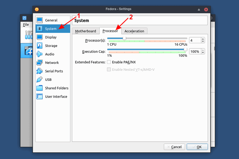 4 Fedora Vm Cpu