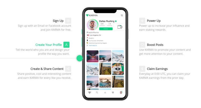 Blockchain based Instagram alternative Karma App