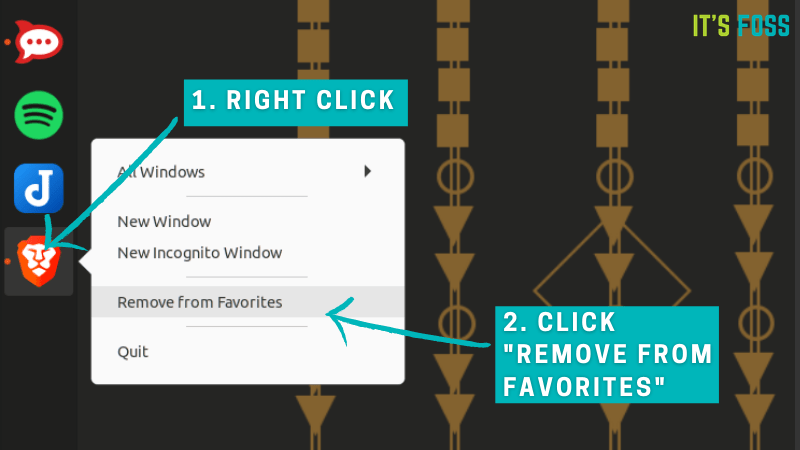 Right-click on the icon and select 