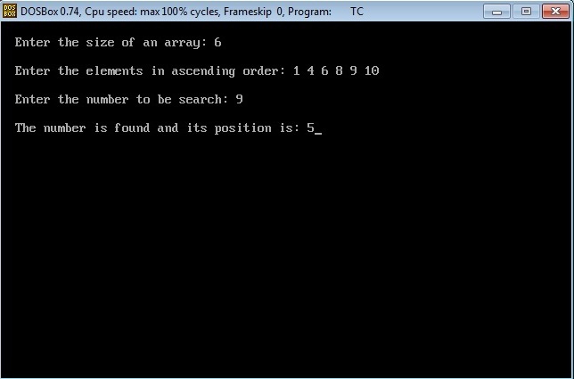 C program for Binary Search – Coding Connect