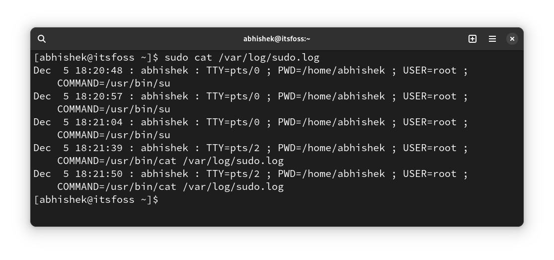 custom sudo log file