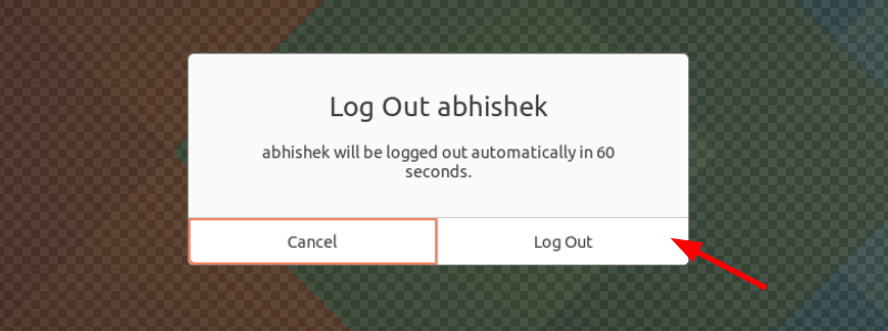 Log Out Confirmation Ubuntu