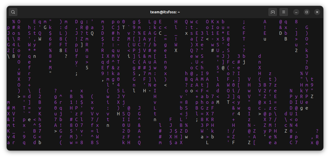 Running Cmatrix with a different color using the color option. Here, the magenta color is used.