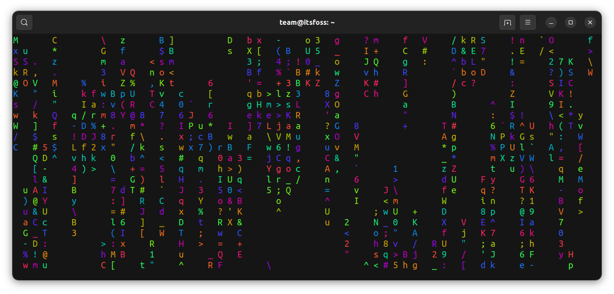 Piping the Cmatrix command to lolcat, to display rainbow color effect.