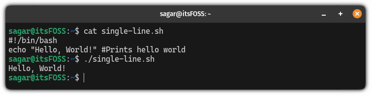 How to use the single-line comments in bash